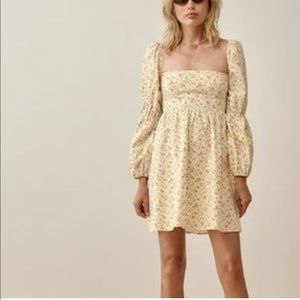 Reformation yellow Michaela dress linen